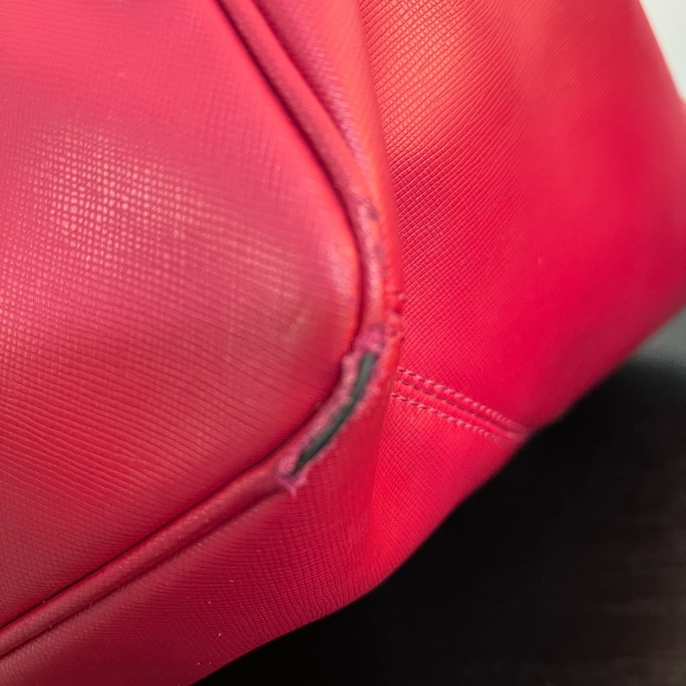 Coach Large Red Leather Tote Shoulder Bag Purse Handbag - Picture 15 of 15